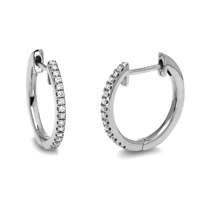 Creolen aus 750 Weißgold 30 Brillanten 0.12ct