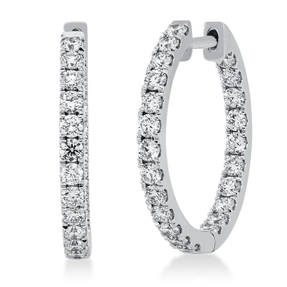 Creolen aus 750 Gold Weißgold 46 Brillanten 1,2ct TW-SI 19,8x2,1mm