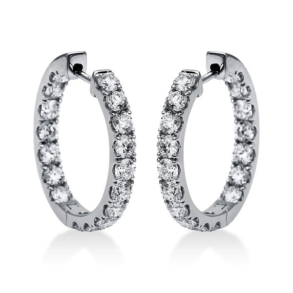 Creolen aus 750 Weißgold 34 Brillanten 4.09ct