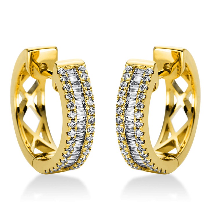 Creolen aus 750 Gelbgold 102 Brillanten 0.54ct