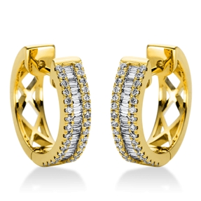 Creolen aus 750 Gold Gelbgold 102 Diamanten 0,54ct TW-SI