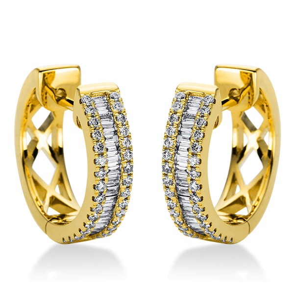 Creolen aus 750 Gelbgold 102 Brillanten 0.54ct