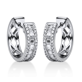 Creolen aus 750 Gold Weißgold 98 Diamanten 0,53ct TW-SI