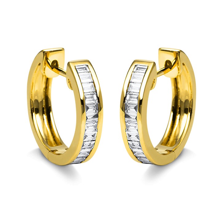 Creolen aus 750 Gelbgold 22 Diamanten 0.43ct