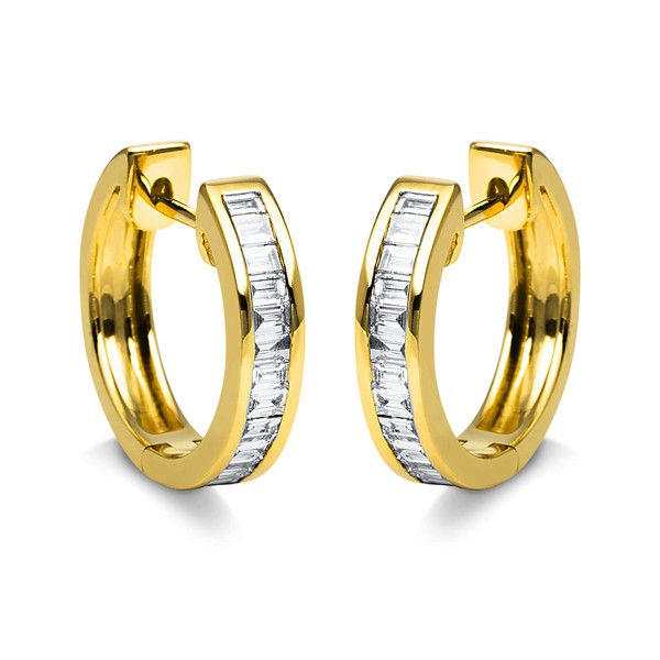 Creolen aus 750 Gelbgold 22 Diamanten 0.43ct