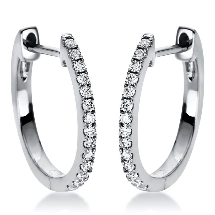 Creolen aus 750 Weißgold 28 Brillanten 0.14ct