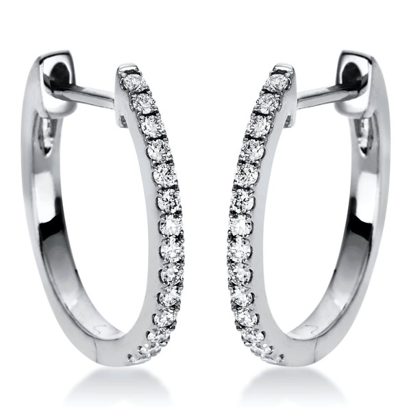 Creolen aus 750 Weißgold 28 Brillanten 0.14ct