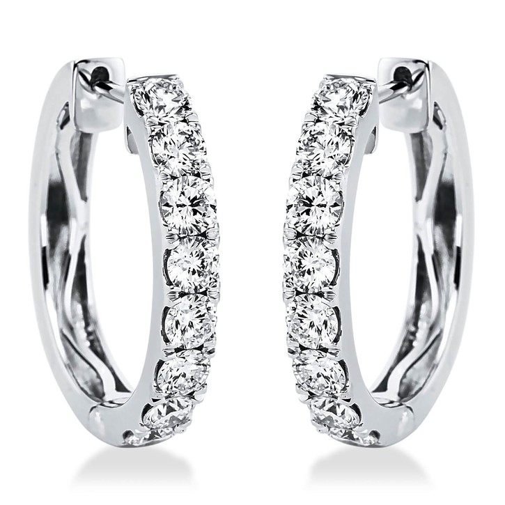 Creolen aus 750 Weißgold 16 Brillanten 1.15ct