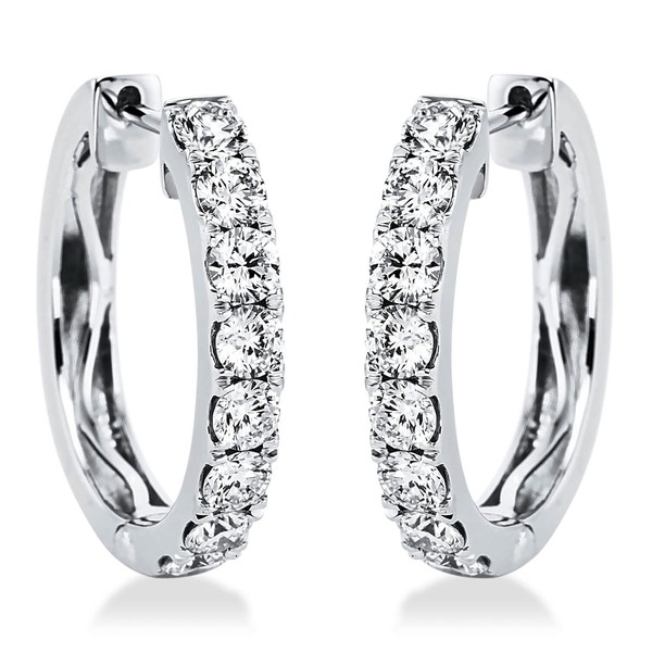 Creolen aus 750 Weißgold 16 Brillanten 1.15ct