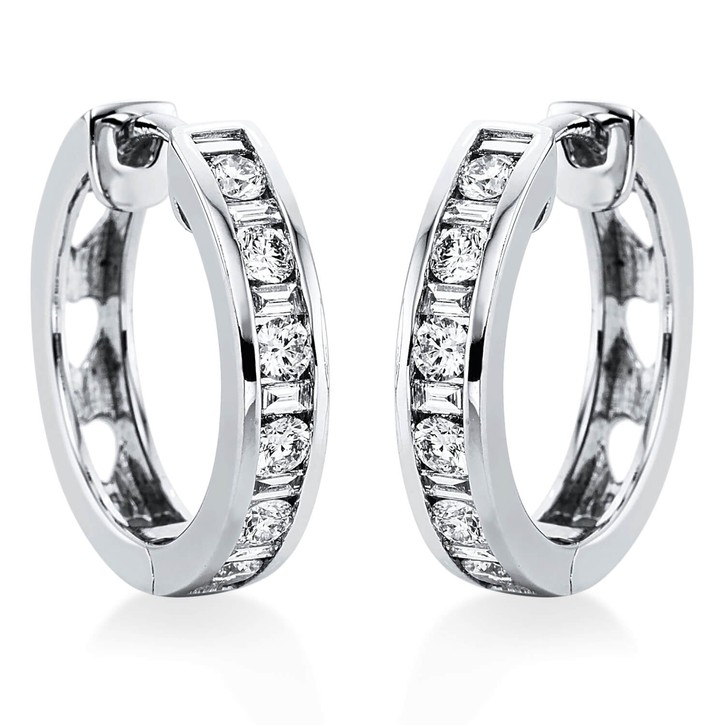 Creolen aus 750 Weißgold 26 Diamanten 0.83ct