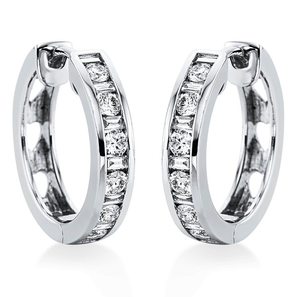 Creolen aus 750 Weißgold 26 Diamanten 0.83ct