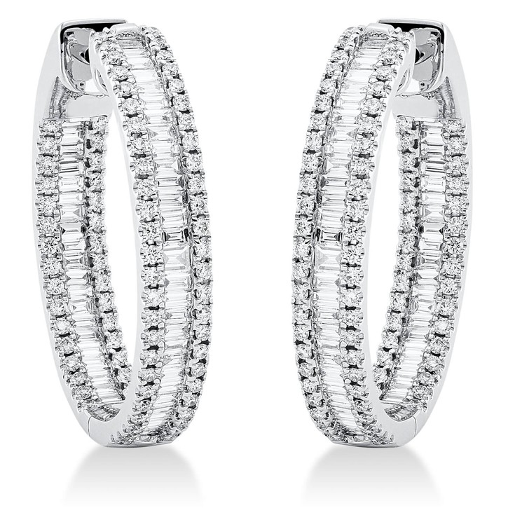 Creolen aus 750 Weißgold 268 Brillanten 2.04ct