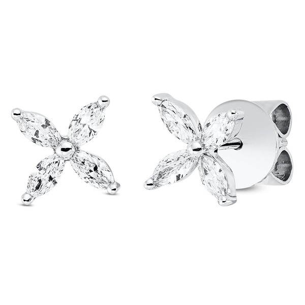 Ohrstecker aus 750 Weißgold 8 Diamanten 0.48ct