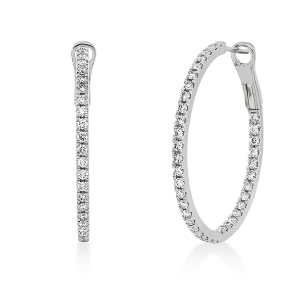 Creolen aus 750 Weißgold 76 Brillanten 1ct