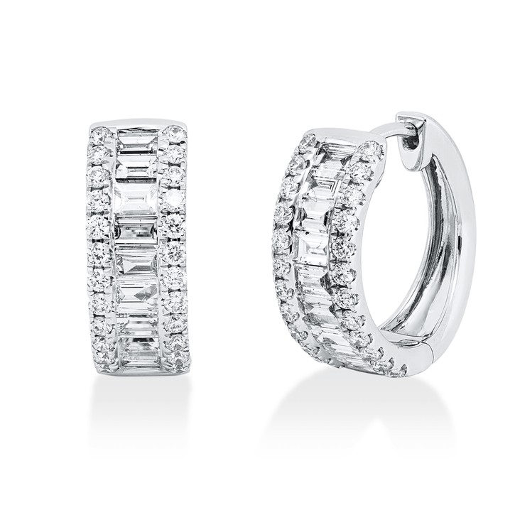 Creolen aus 750 Weißgold 66 Brillanten 1.33ct