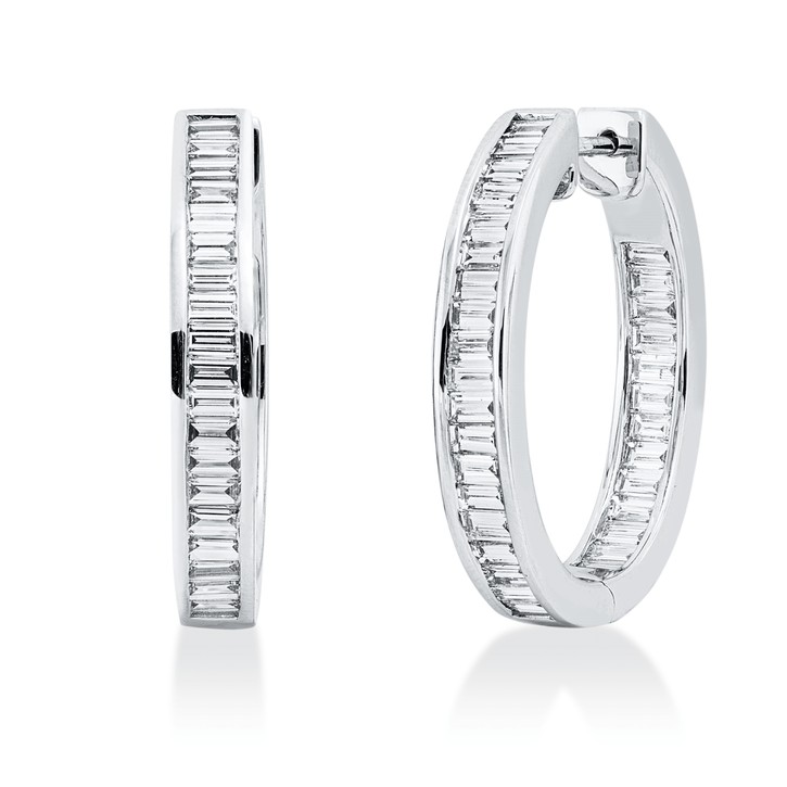 Creolen aus 750 Weißgold 64 Diamanten 3.07ct