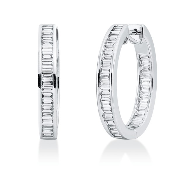 Creolen aus 750 Weißgold 64 Diamanten 3.07ct