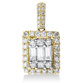 Anhänger aus 750 Gold gelb/weiß 43 Diamanten 0,57ct TW-SI 10,5x8,9mm mit Öse Anhänger aus 750 Gold gelb/weiß 43 Diamanten 0,57ct TW-SI 10,5x8,9mm mit Öse