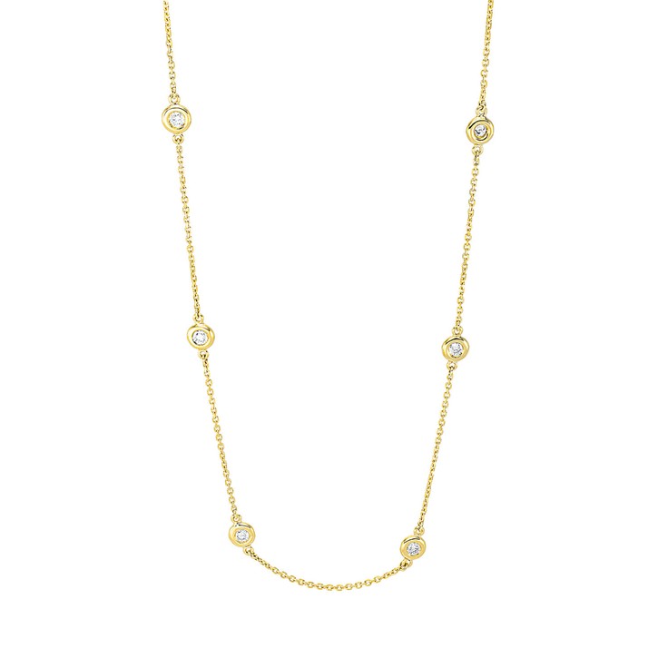 Collier aus 750 Gelbgold 15 Brillanten 0.43ct