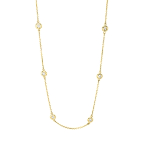 Collier aus 750 Gold Gelbgold 15 Brillanten 0,43ct W-SI L:45cm