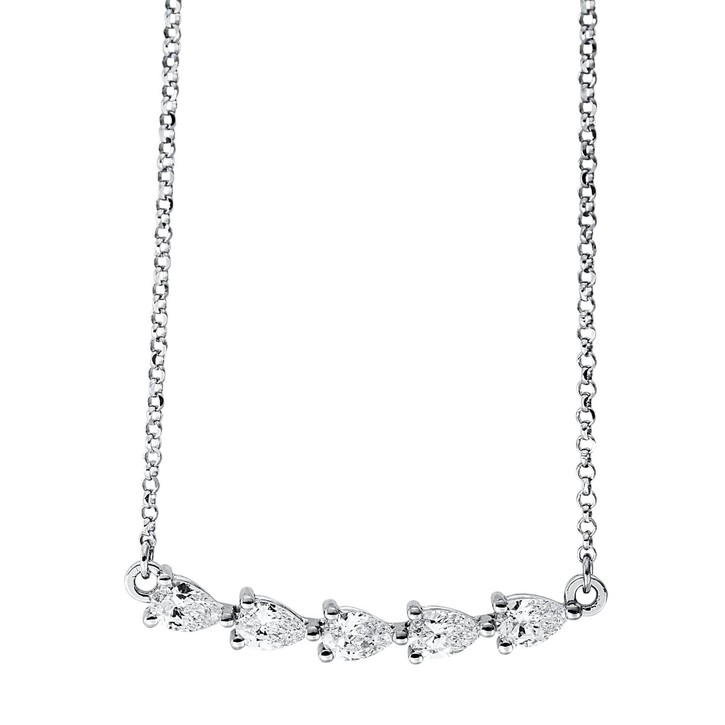 Collier aus 750 Weißgold 5 Diamanten 0.46ct