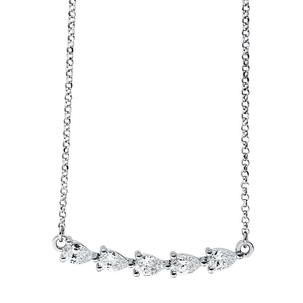 Collier aus 750 Weißgold 5 Diamanten 0.46ct