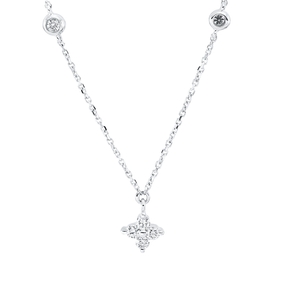 Collier aus 750 Gold Weißgold 16 Brillanten 0,46ct W-SI L:45cm