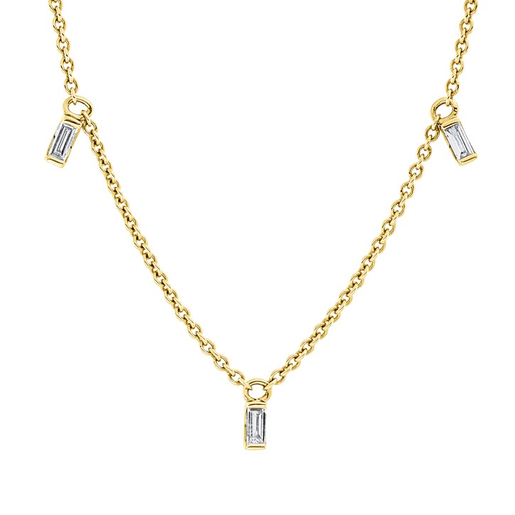 Collier aus 750 Gelbgold 5 Diamanten 0.16ct