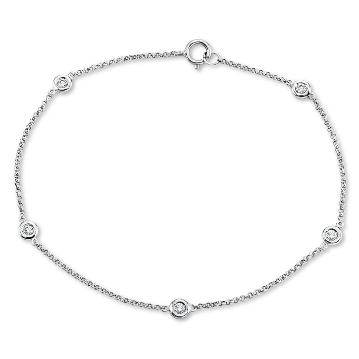 Armband aus 750 Weißgold 5 Brillanten 0.15ct