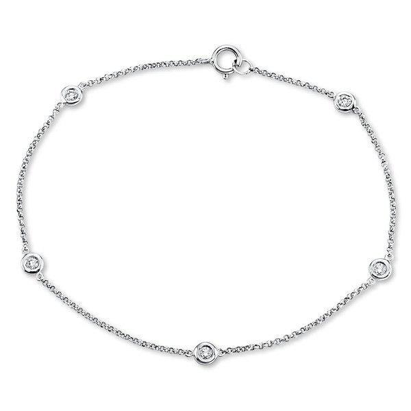 Armband aus 750 Weißgold 5 Brillanten 0.15ct