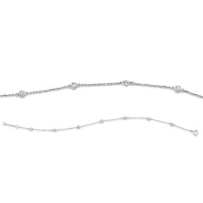 Armband aus 750 Gold Weißgold 6 Brillanten 0,13ct W-SI B:2,8mm L:18cm