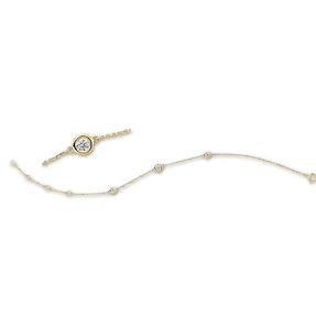 Armband aus 750 Gold Gelbgold 3 Brillanten 0,21ct W-SI L:18cm