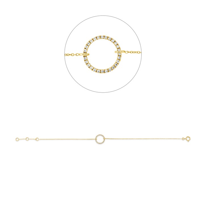 Armband Kreis aus 750 Gelbgold 28 Brillanten 0.07ct