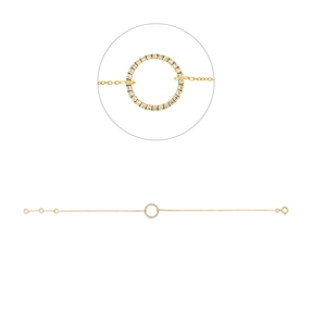 Armband Kreis aus 750 Gold Gelbgold 28 Brillanten 0,07ct TW-SI L:18cm Armband Kreis aus 750 Gold Gelbgold 28 Brillanten 0,07ct TW-SI L:18cm