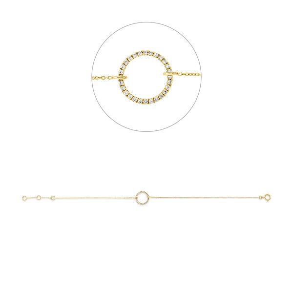 Armband Kreis aus 750 Gelbgold 28 Brillanten 0.07ct