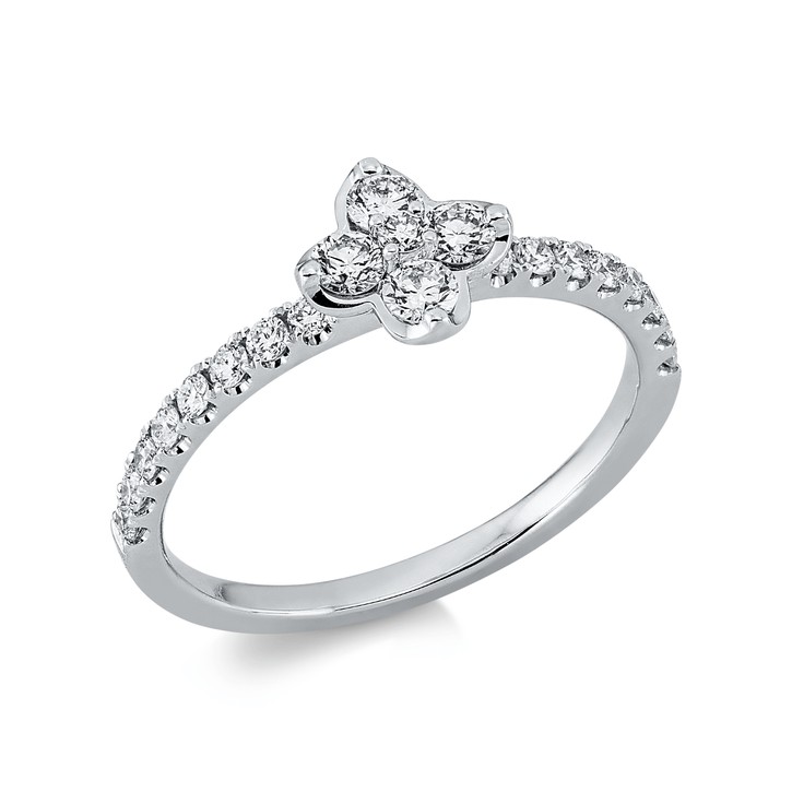 Ring aus 750 Weißgold 21 Brillanten 0.49ct