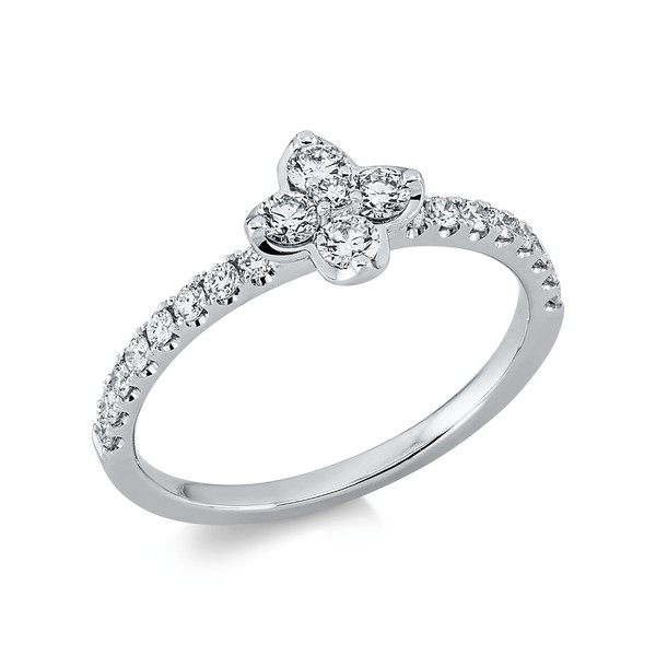 Ring aus 750 Weißgold 21 Brillanten 0.49ct