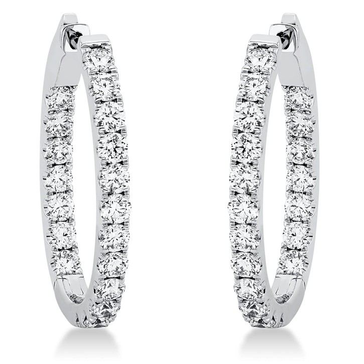 Creolen aus 750 Weißgold 38 Brillanten 1.96ct