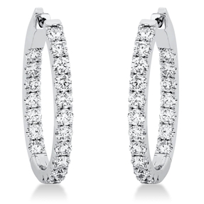 Creolen aus 750 Gold Weißgold 38 Brillanten 1,96ct TW-SI 24,5x2,3mm