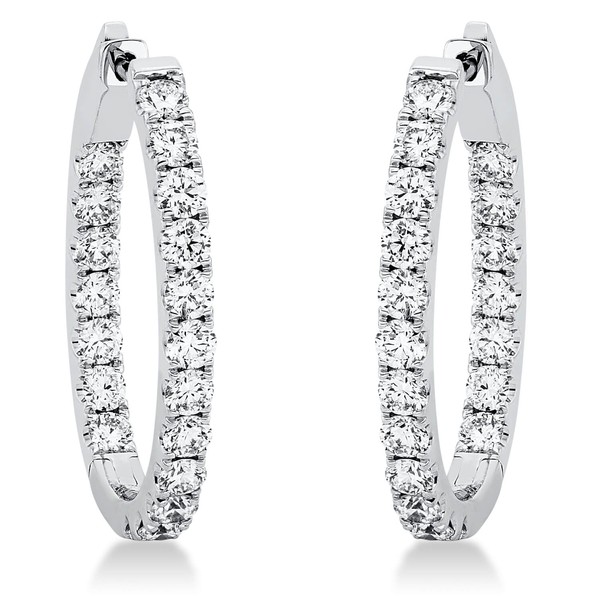 Creolen aus 750 Weißgold 38 Brillanten 1.96ct