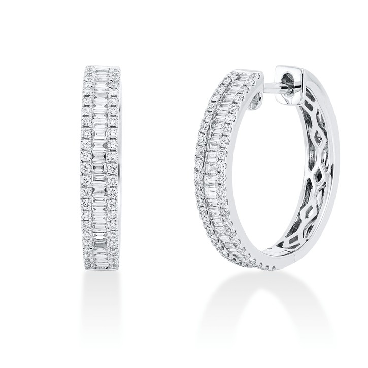 Creolen aus 750 Weißgold 152 Brillanten 0.66ct