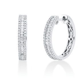 Creolen aus 750 Gold Weißgold 152 Diamanten 0,66ct TW-SI 19,5x3,3mm