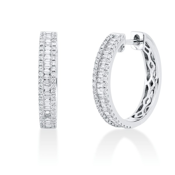 Creolen aus 750 Weißgold 152 Brillanten 0.66ct