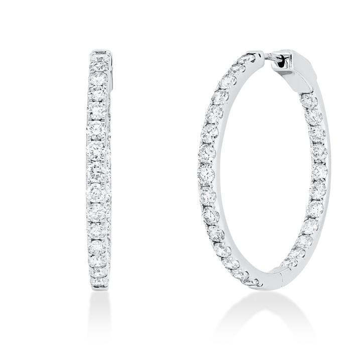 Creolen aus 750 Weißgold 52 Brillanten 2.99ct