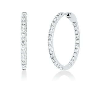 Creolen aus 750 Gold Weißgold 52 Brillanten 2,99ct TW-PI 31,7x2,5mm