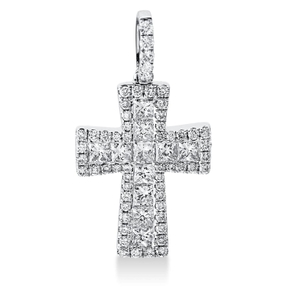 Anhänger Kreuz aus 750 Weißgold 68 Diamanten 1,35ct TW-SI 28x14,7mm mit Öse Anhänger Kreuz aus 750 Weißgold 68 Diamanten 1,35ct TW-SI 28x14,7mm mit Öse
