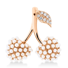 Anhänger 750 Rotgold 73 Süßwasser-Perlen 1,4mm weiß 9 Brillanten 0,07ct TW-SI Anhänger 750 Rotgold 73 Süßwasser-Perlen 1,4mm weiß 9 Brillanten 0,07ct TW-SI