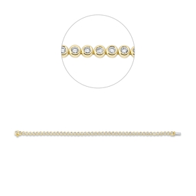 Armband aus 585 Gold Gelbgold 46 Brillanten 2ct TW-SI B:3,8mm L:18cm