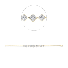 Armband 585 Gelbgold 65 Diamanten 0,66ct TW-SI B:7,9mm L:17,8cm Fassung rhodiniert Armband 585 Gelbgold 65 Diamanten 0,66ct TW-SI B:7,9mm L:17,8cm Fassung rhodiniert