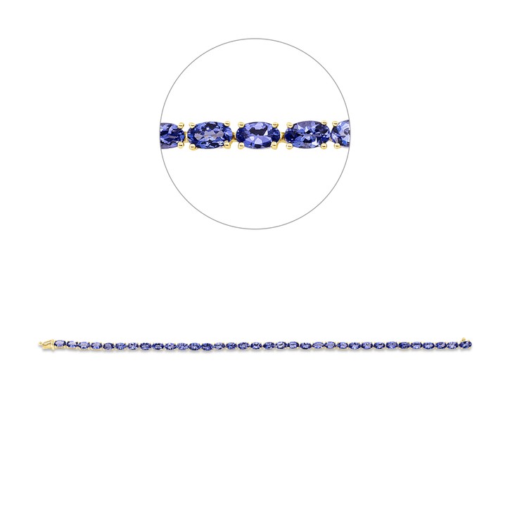 Armband aus 585 Gelbgold 34 Tansanite